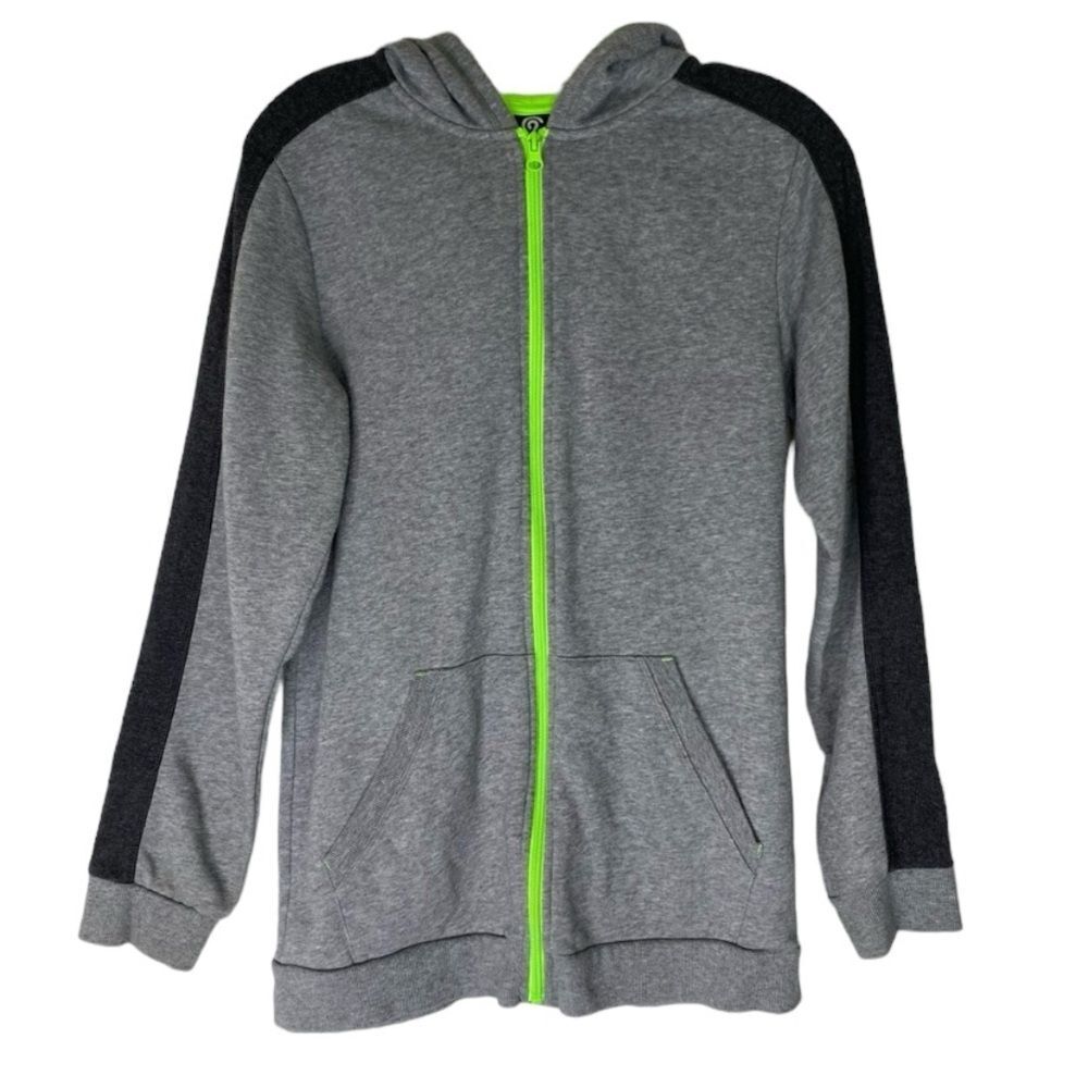 5/$15 C9 Champion Gray Green Full Zip Up Hoodie Sweatshirt Jacket XL 16-18